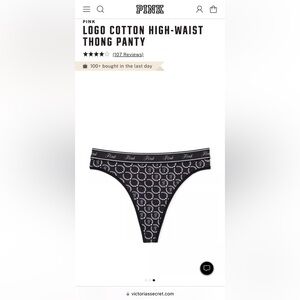 Logo Cotton High-Waist Thong Panty